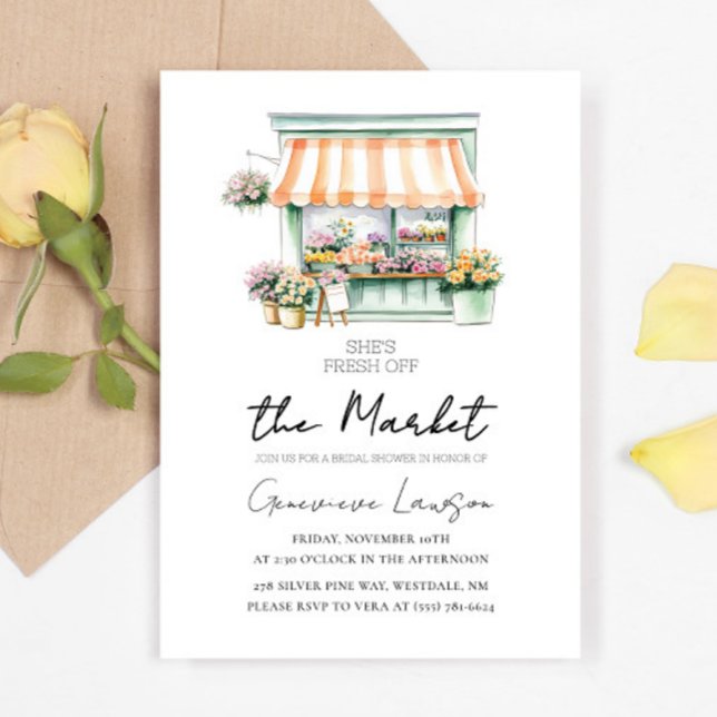 She's Off the Market Flower Shop Bridal Shower Invitation (Creator Uploaded)