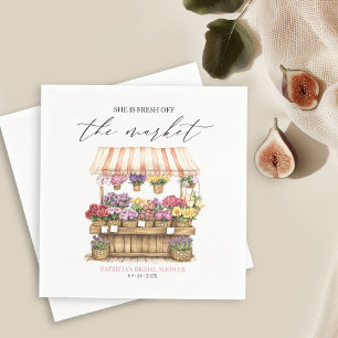 She's Off the Market Flower Shop Bridal Shower  Napkin