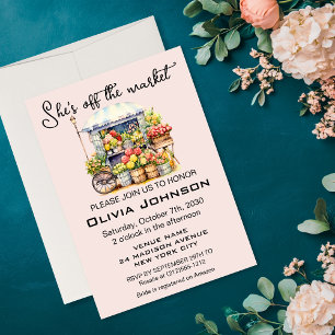 She's off the Market French Floral Bridal Shower Invitation