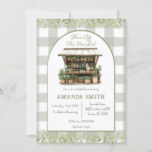 She's Off The Market Gingham Bridal Shower Invitation