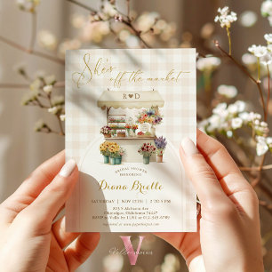 She's Off the Market Gingham Bridal Shower Invite