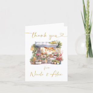 She's Off the Market Gold Folded Thank You Card