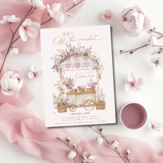 She's Off The Market Pink Bridal Shower  Invitation (Creator Uploaded)
