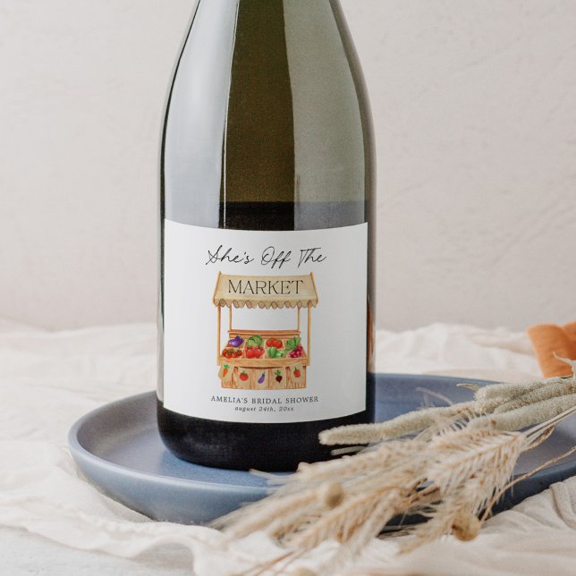 She's Off the Market Sparkling Wine Label (Creator Uploaded)