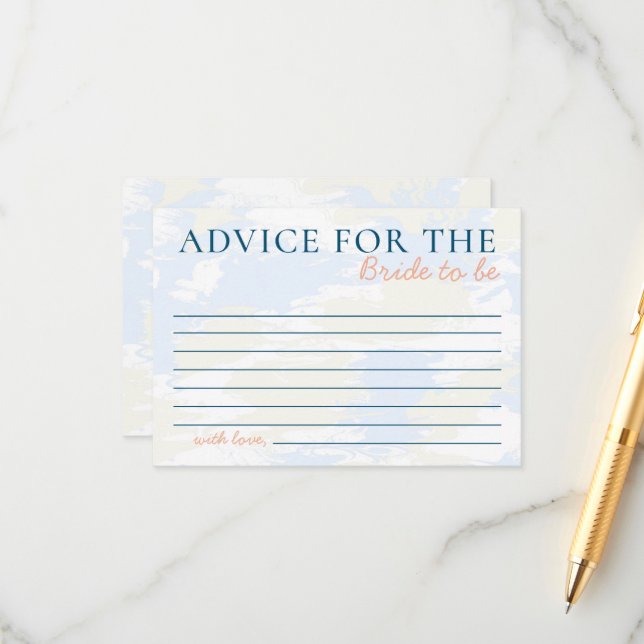 She's on Cloud 9 Advice for Bride Bridal Shower Enclosure Card (Front/Back In Situ)