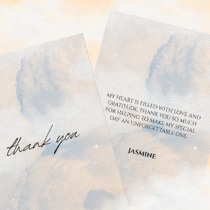 She's on cloud 9 Bridal Shower Dreamy Sky Pastel Thank You Card