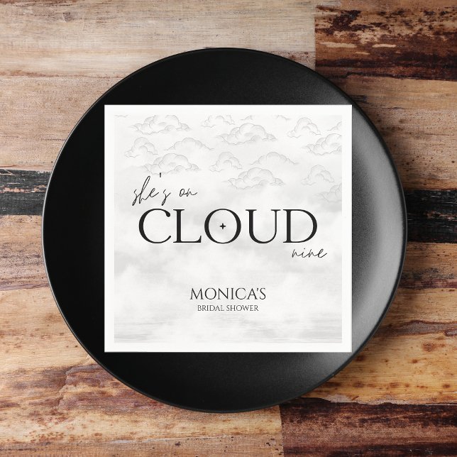 She's on cloud 9 Dreamy Elegant Bridal Shower Napkin (She's on cloud 9)
