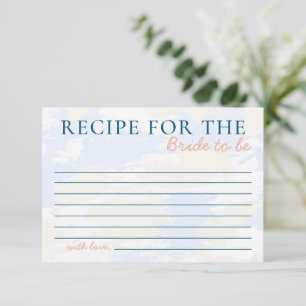 She's on Cloud 9 Recipe for Bride Bridal Shower Enclosure Card