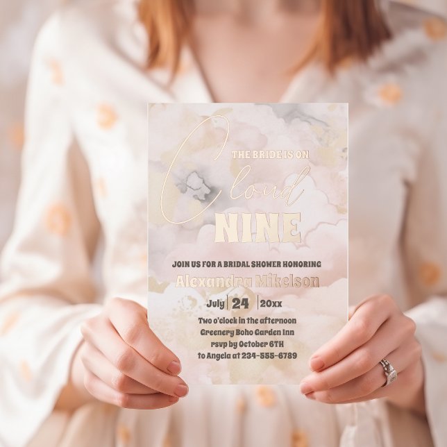 She's on cloud 9 Rose Gold Elegant Bridal Shower (Creator Uploaded)