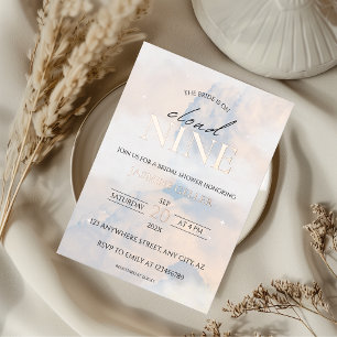 She's on cloud 9 Rose Gold Elegant Bridal Shower