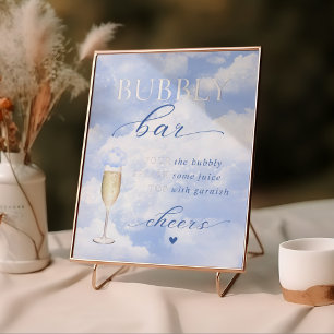 She's On Cloud Nine Blue Bubbly Bar Foil Prints