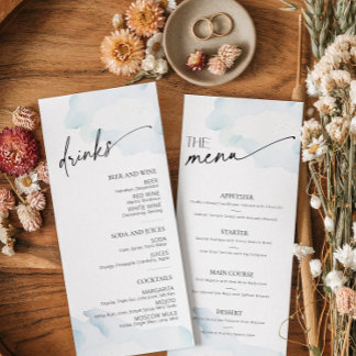 Shes on Cloud Nine Blue Sky Bridal Shower Menu