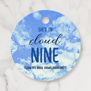 She's On Cloud Nine! Bridal Shower/Bachelorette Favour Tags