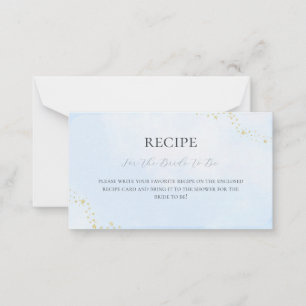 She's On Cloud Nine Bridal Shower Recipe Card