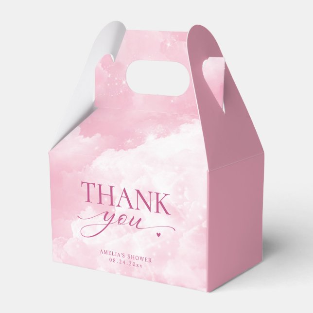 She's On Cloud Nine Pink Bridal Shower Favour Box (Front Side)