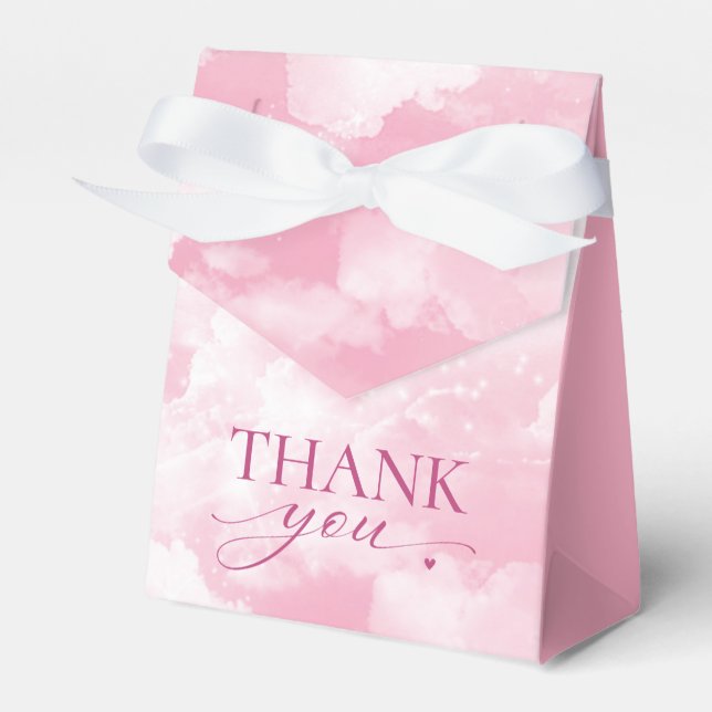 She's On Cloud Nine Pink Bridal Shower Favour Box (Front Side)