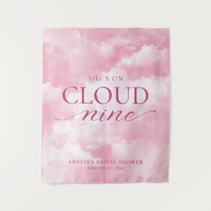 She's On Cloud Nine Pink Bridal Shower Tapestry