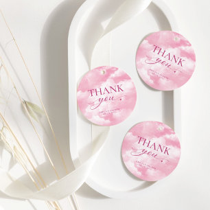 She's On Cloud Nine Pink Thank You Favour Tags