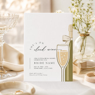 She's On Cloud Wine Champagne Bridal Shower Invitation