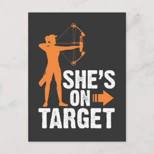She's on Target - Archer Arrow Archery Women Girl Postcard