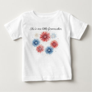 She's One Little Firecracker Baby T-Shirt