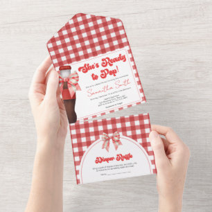 She's Ready to Pop All in One Baby Shower Invitation