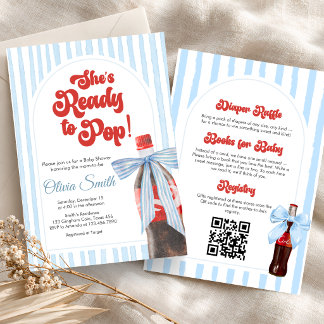 She's Ready to Pop Baby Shower All in One Invitation
