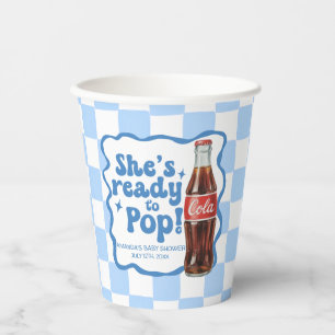 She's Ready to Pop Baby Shower Blue Cups