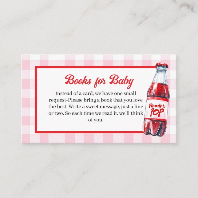 She's Ready to Pop Baby Shower Books for Baby  Enclosure Card (Front)