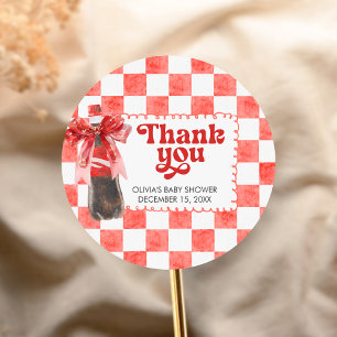 She's Ready to Pop Baby Shower Classic Round Sticker