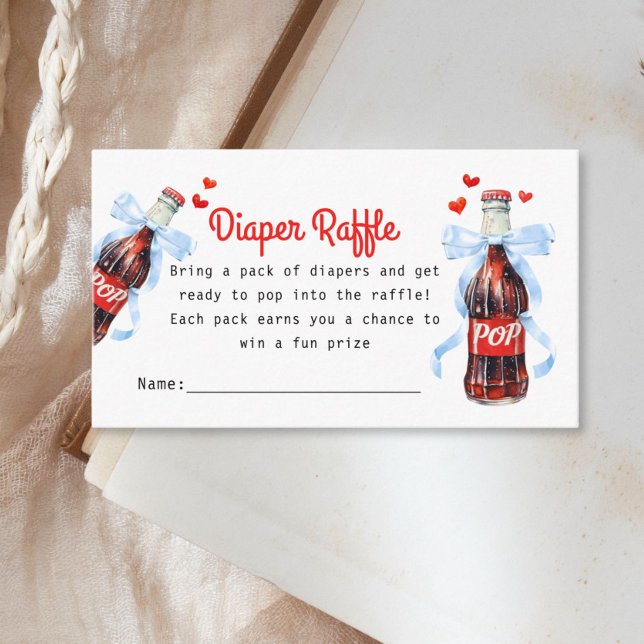 She's Ready to Pop Baby Shower Diaper Raffle Enclosure Card (She's ready to pop diaper raffle baby shower enclosure card)