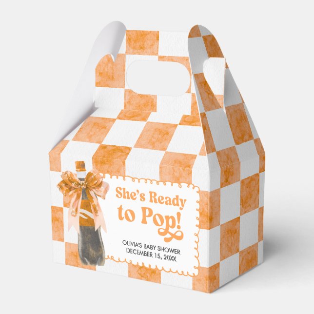 She's Ready to Pop Baby Shower Favour Box (Front Side)