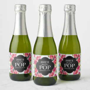 She's Ready to POP Baby Shower Favour Sparkling Wine Label