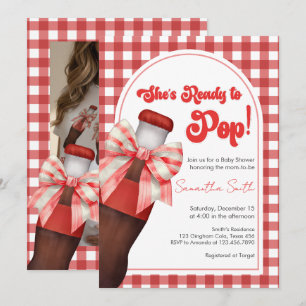She's Ready to Pop Baby Shower Invitation