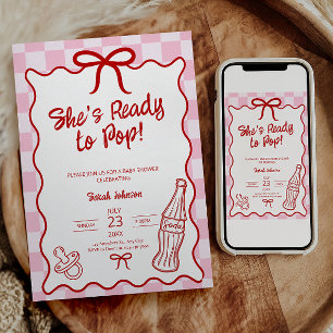 She's Ready to Pop Baby Shower Invitation