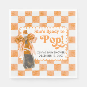 She's Ready to Pop Baby Shower Napkin