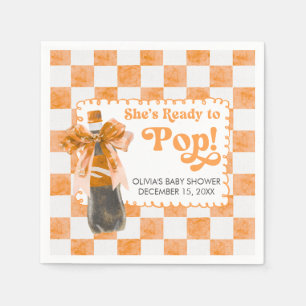 She's Ready to Pop Baby Shower Napkin