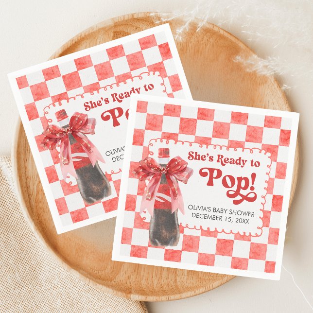 She's Ready to Pop Baby Shower Napkin (She's Ready to Pop Cola Baby Shower Napkin)