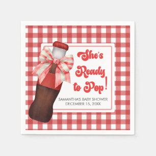 She's Ready to Pop Baby Shower Napkin