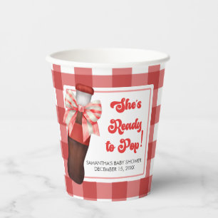 She's Ready to Pop Baby Shower Paper Cups