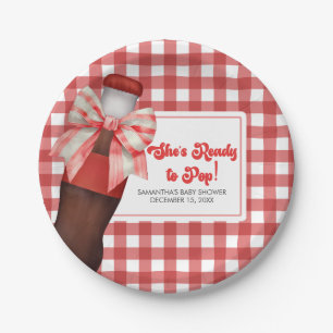 She's Ready to Pop Baby Shower Paper Plate