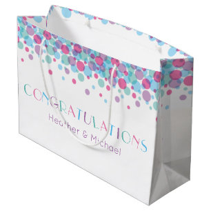She's Ready to Pop Baby Shower Polka Dots Large Gift Bag