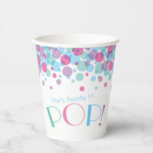 She's Ready to Pop Baby Shower Polka Dots Paper Cups