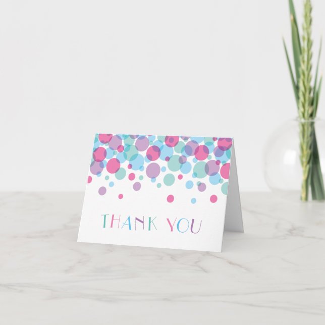 She's Ready to Pop Baby Shower Polka Dots Thank You Card (Front)