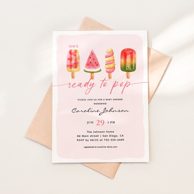 She's Ready To Pop Baby Shower Popsicle  Invitation (Creator Uploaded)