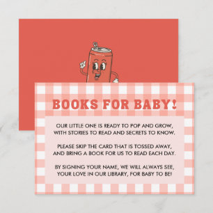 She's Ready to Pop Baby Shower Retro Red Gingham Enclosure Card
