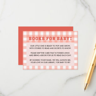 She's Ready to Pop Baby Shower Retro Red Gingham Enclosure Card