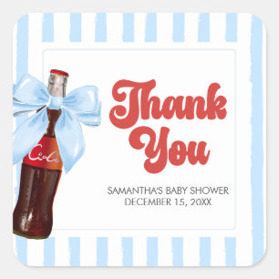 She's Ready to Pop Baby Shower Square Sticker