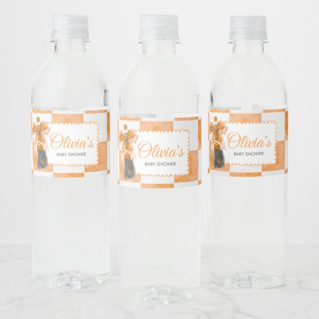 She's Ready to Pop Baby Shower Water Bottle Label (Bottles)