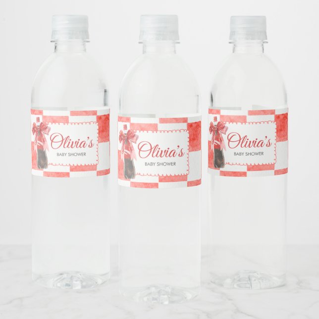 She's Ready to Pop Baby Shower Water Bottle Label (Bottles)